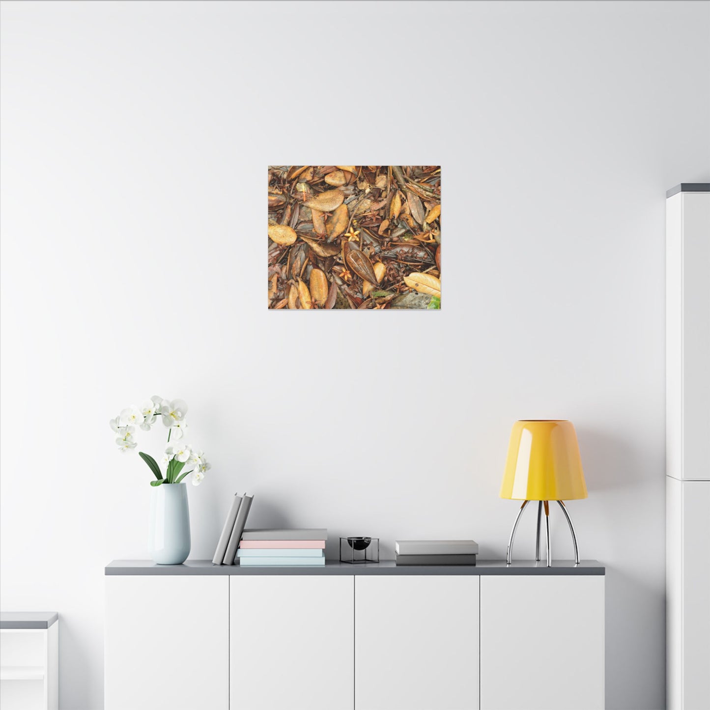Leaf Floor Canvas Print — Matte Stretched Wall Art - Tradewinds trail - below canopy of local peak - leaf variety & geometry & stars ...