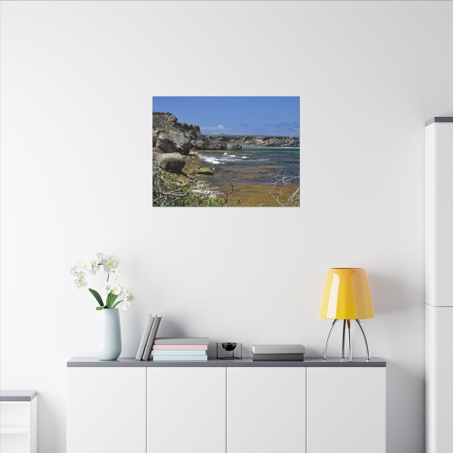 Coastal Cliff Seascape Canvas Print - Mona Island - 40 miles from Puerto Rico - Pristine & isolated