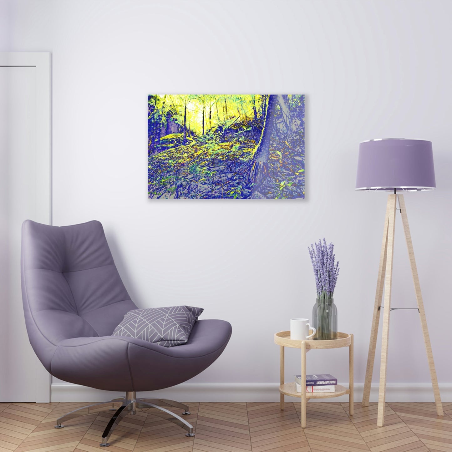 Acrylic Prints - US Made - Ideal for a Stunning Home/Office Decor Ideas - El Yunque - Landslide in Holy Spirit River - Sierra palm on boulder - CCMM* - Green Forest Home