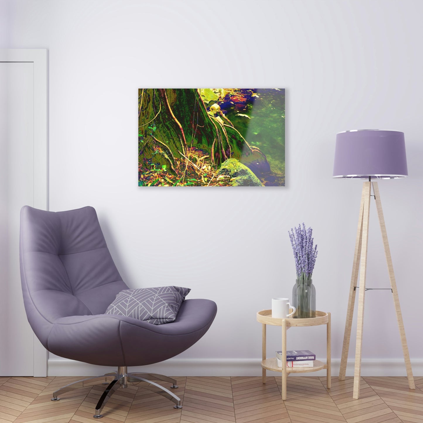 Acrylic Prints - US Made - Ideal for a Stunning Home/Office Decor Ideas - El Yunque - Roots on pond on La Coca Trail - CCMM* - Green Forest Home