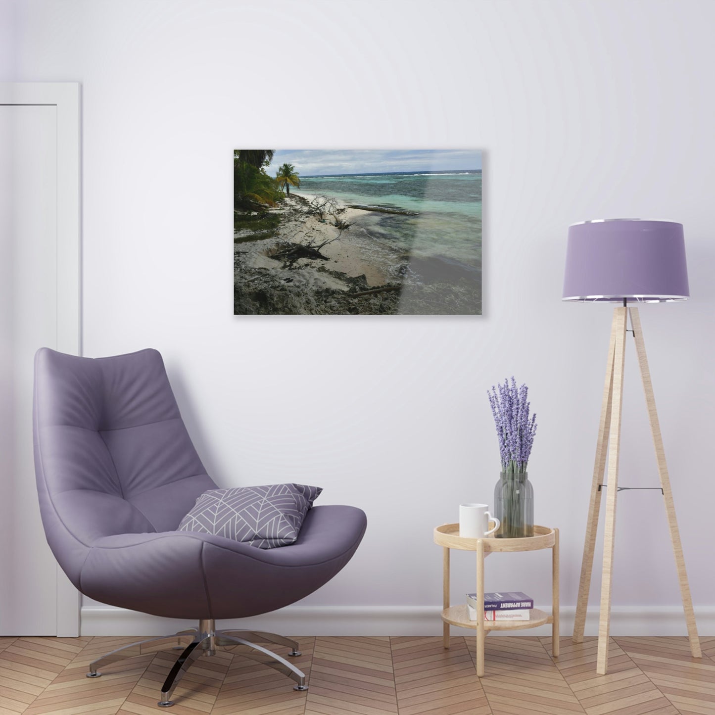 Acrylic Prints - US Made - Ideal for a Stunning Home/Office Decor Ideas - Inspirations from Nature - Mona island - Pajaros Beach From Coral Wall - Green Forest Home