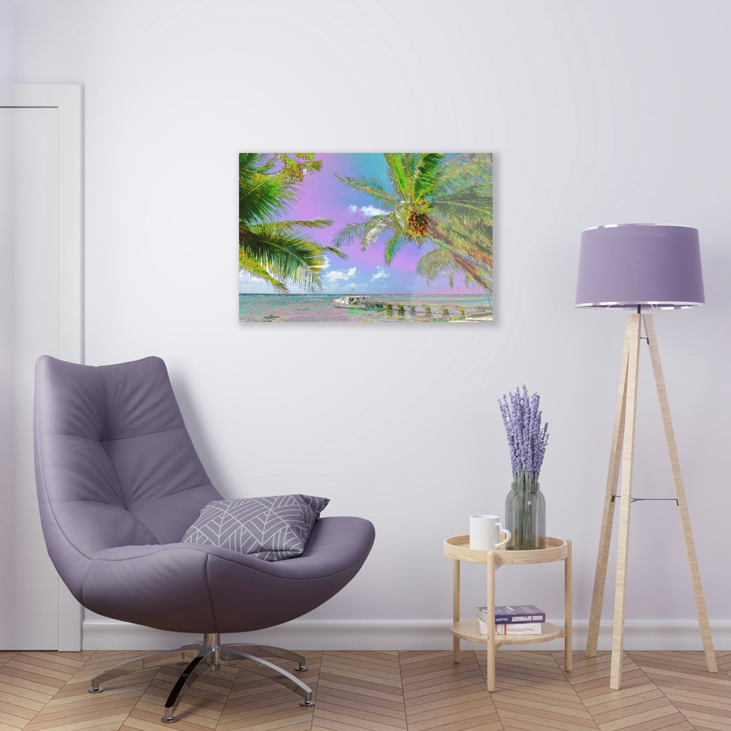 Acrylic Prints - US Made - Ideal for a Stunning Home/Office Decor Ideas - Remote Mona island - Playa Pajaros Pier and Boat - CCMM* - Green Forest Home