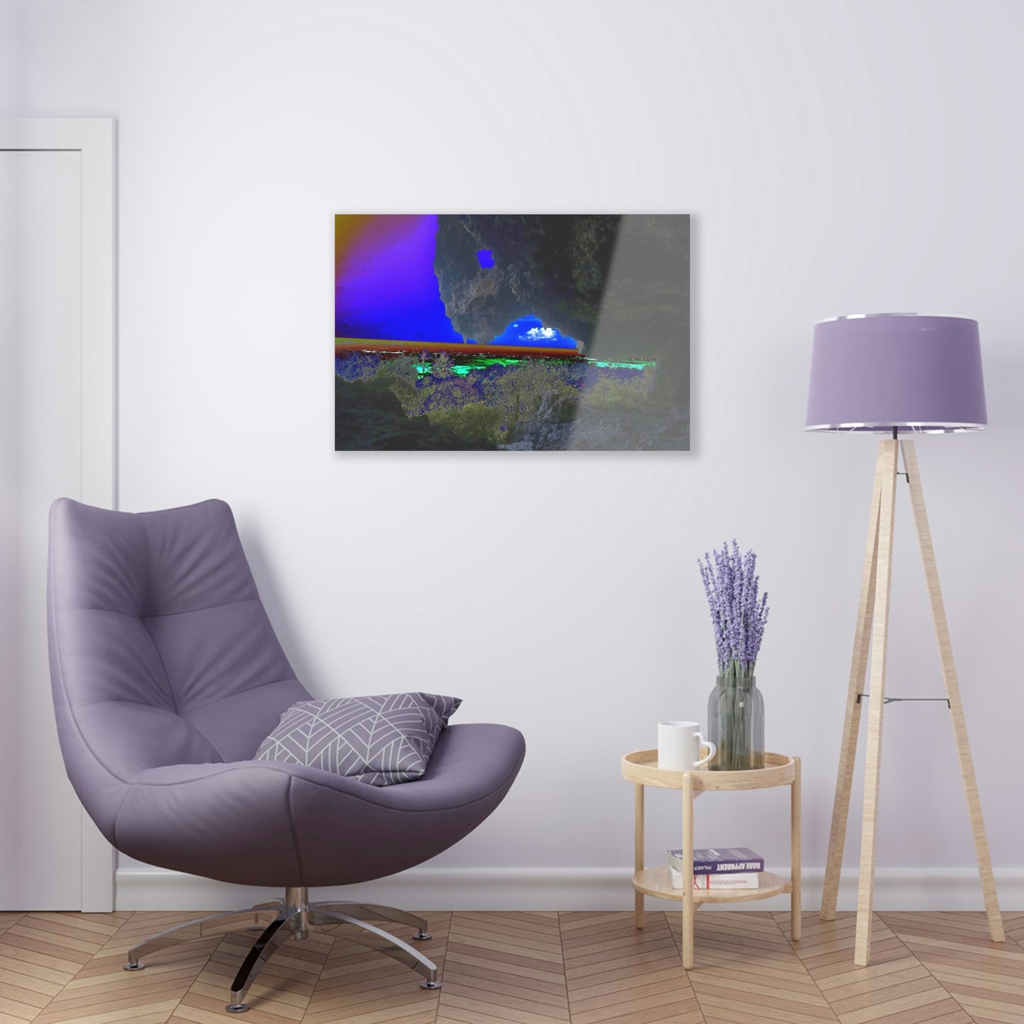 Acrylic Prints - US Made - Ideal for a Stunning Home/Office Decor Ideas - Remote Mona island - Views from the Cave - CCMM* - Green Forest Home