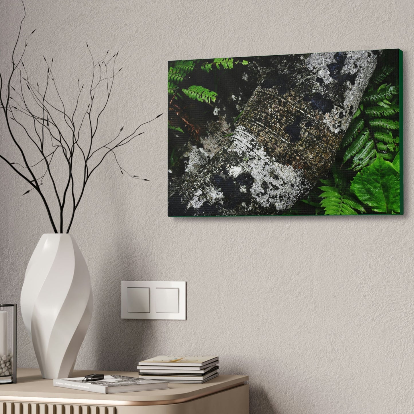 Canvas Stretched - Forest@Home - El Yunque - Recovering from Hurricane Maria - Tradewinds trail trees trunk bend to stay low during storms - Green Forest Home