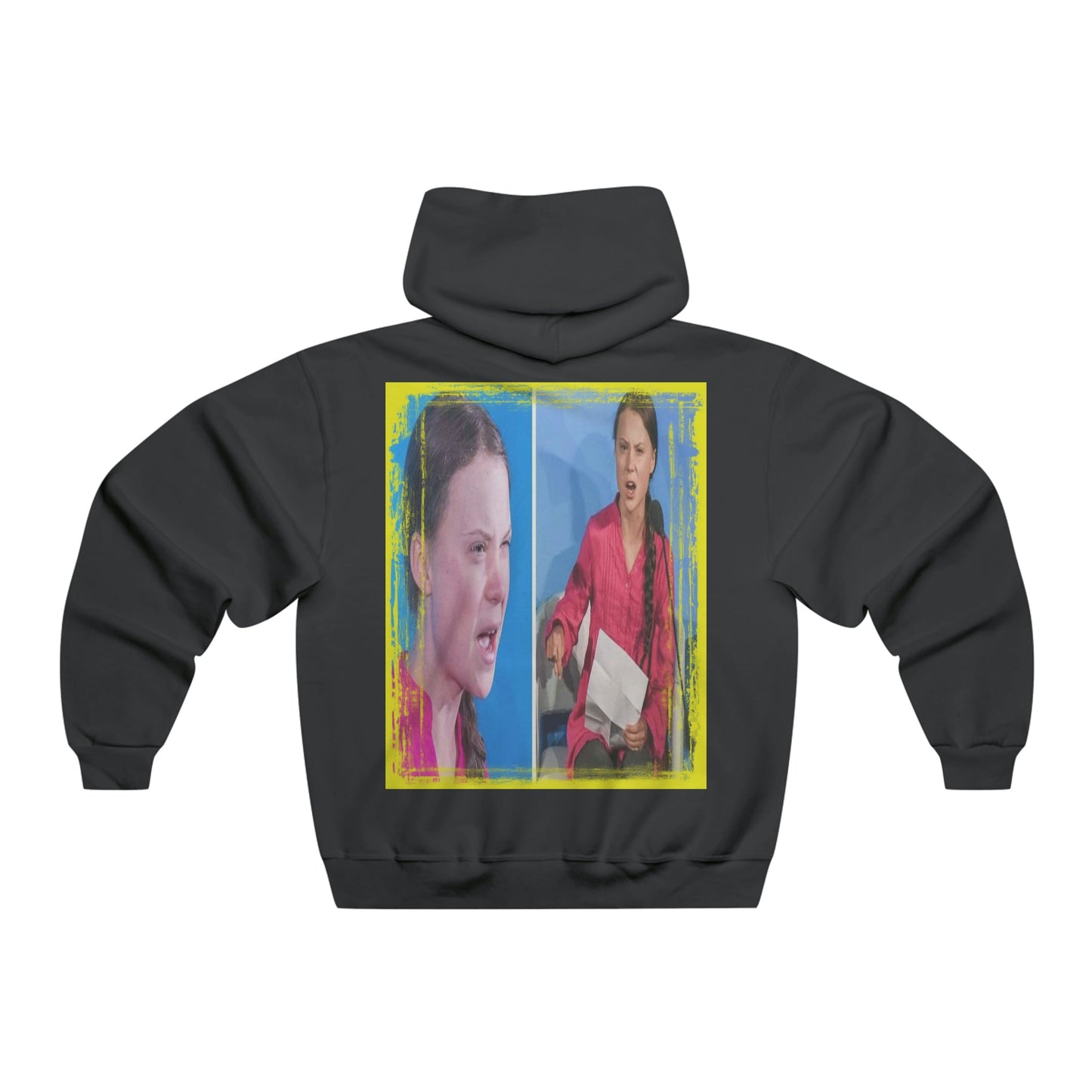 Men's NUBLEND® Hooded Sweatshirt - Fruit Of The Loom - Global Warming/Climate change/Keeling CO2 curve awareness - Greta forceful speeches to increase awareness of Global warming - Green Forest Home