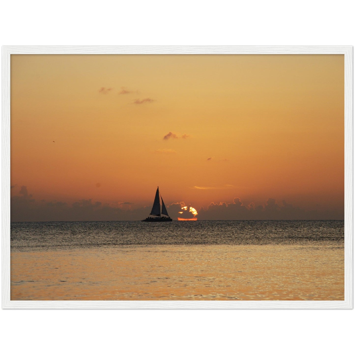 Premium Matte Paper Wooden Framed Poster - The Cayman Islands - British overseas territory in the Caribbean Sea - Green Forest Home