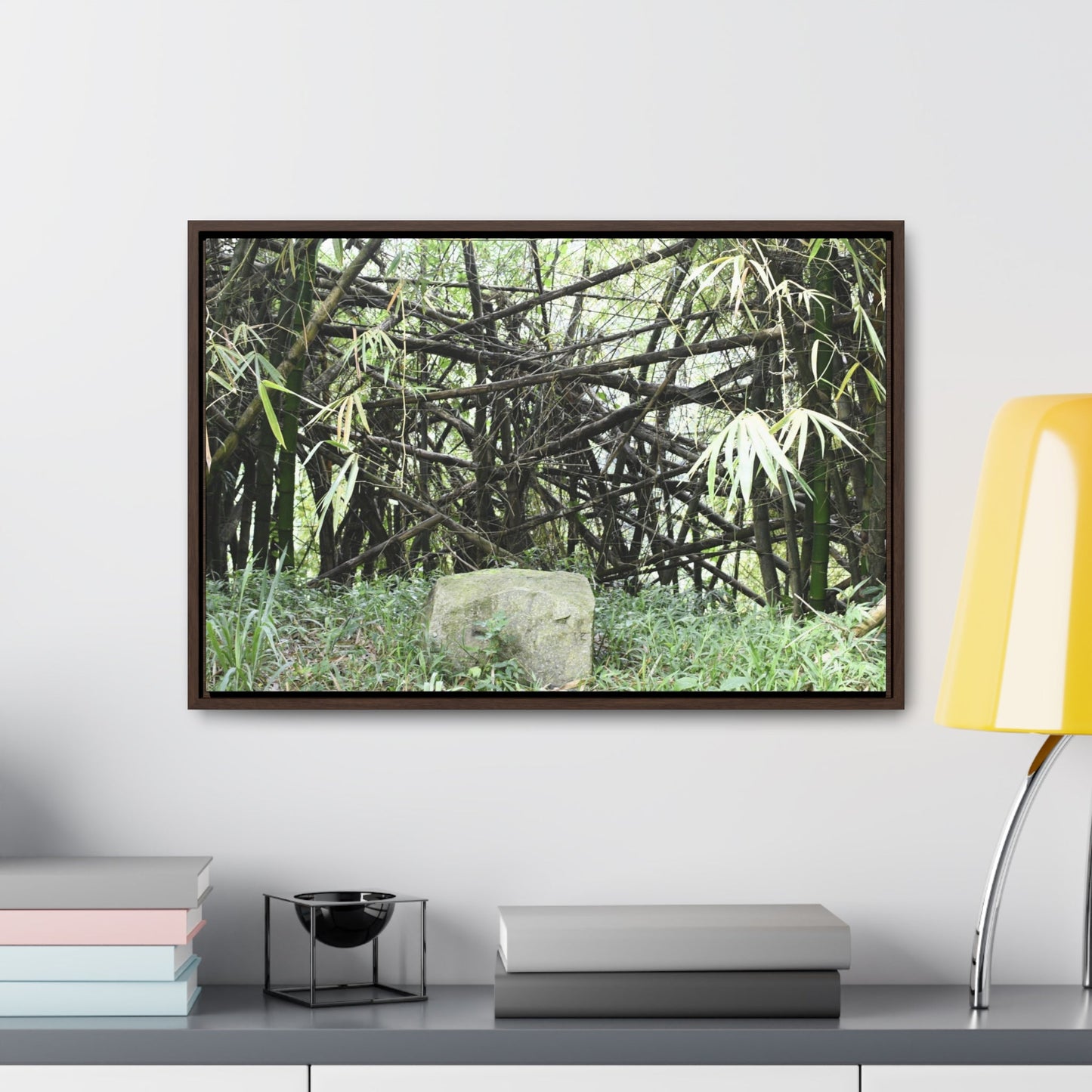 Rainforest Trails & Views - Gallery Canvas Wraps, Horizontal Frame - El Yunque National Forest - Puerto Rico - Bamboo destroyed by Hurricane Maria - Green Forest Home