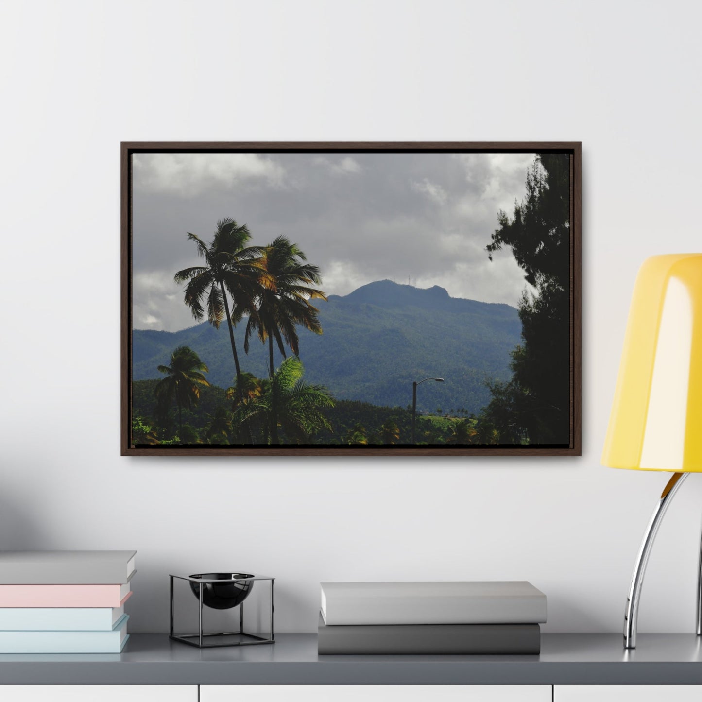 Rainforest Trails & Views - Gallery Canvas Wraps, Horizontal Frame - El Yunque National Forest - Puerto Rico - Broad view of El Yunque peak from the Luquillo beach - Green Forest Home