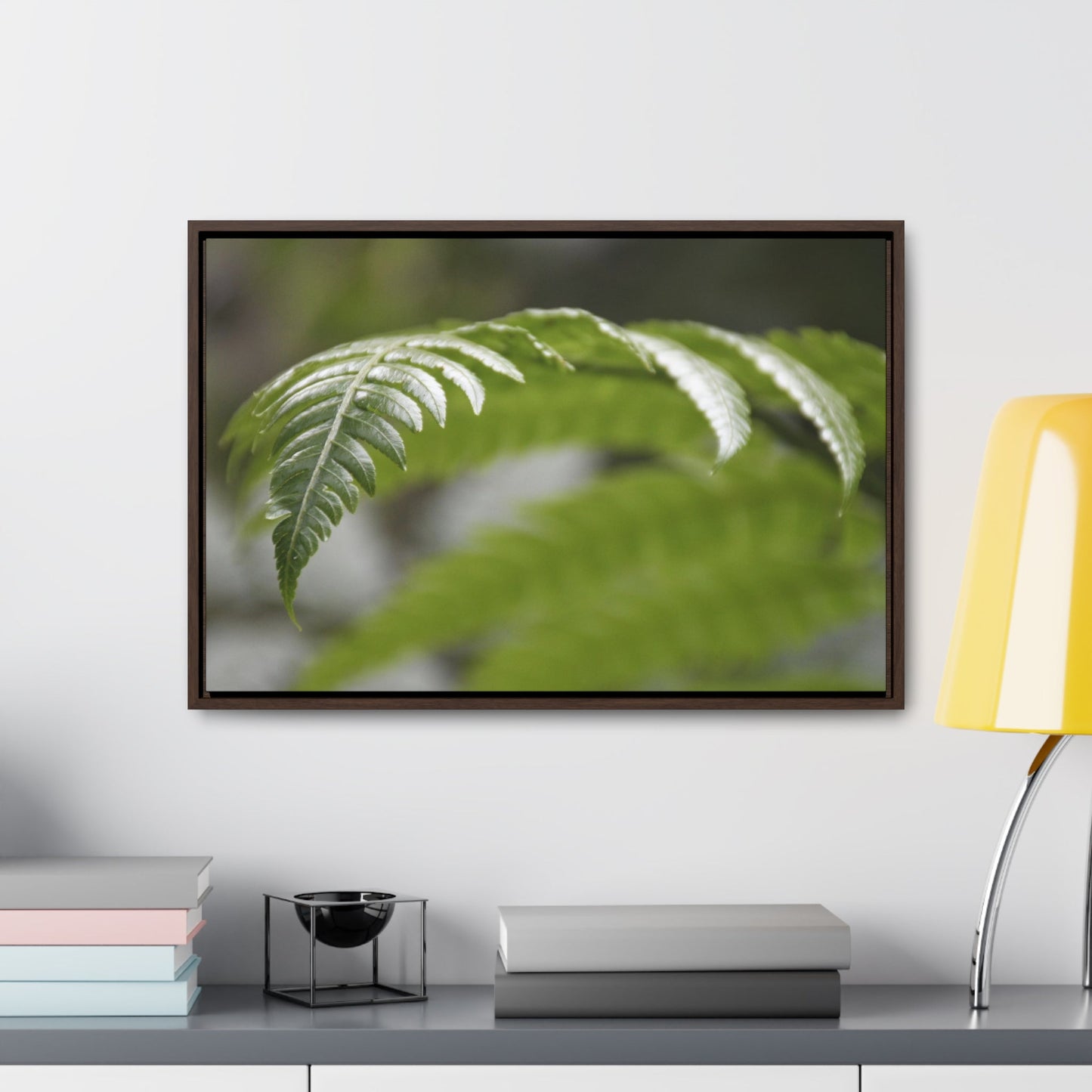 Rainforest Trails & Views - Gallery Canvas Wraps, Horizontal Frame - El Yunque National Forest - Puerto Rico - Closeup of the ancient Fern plant - Green Forest Home
