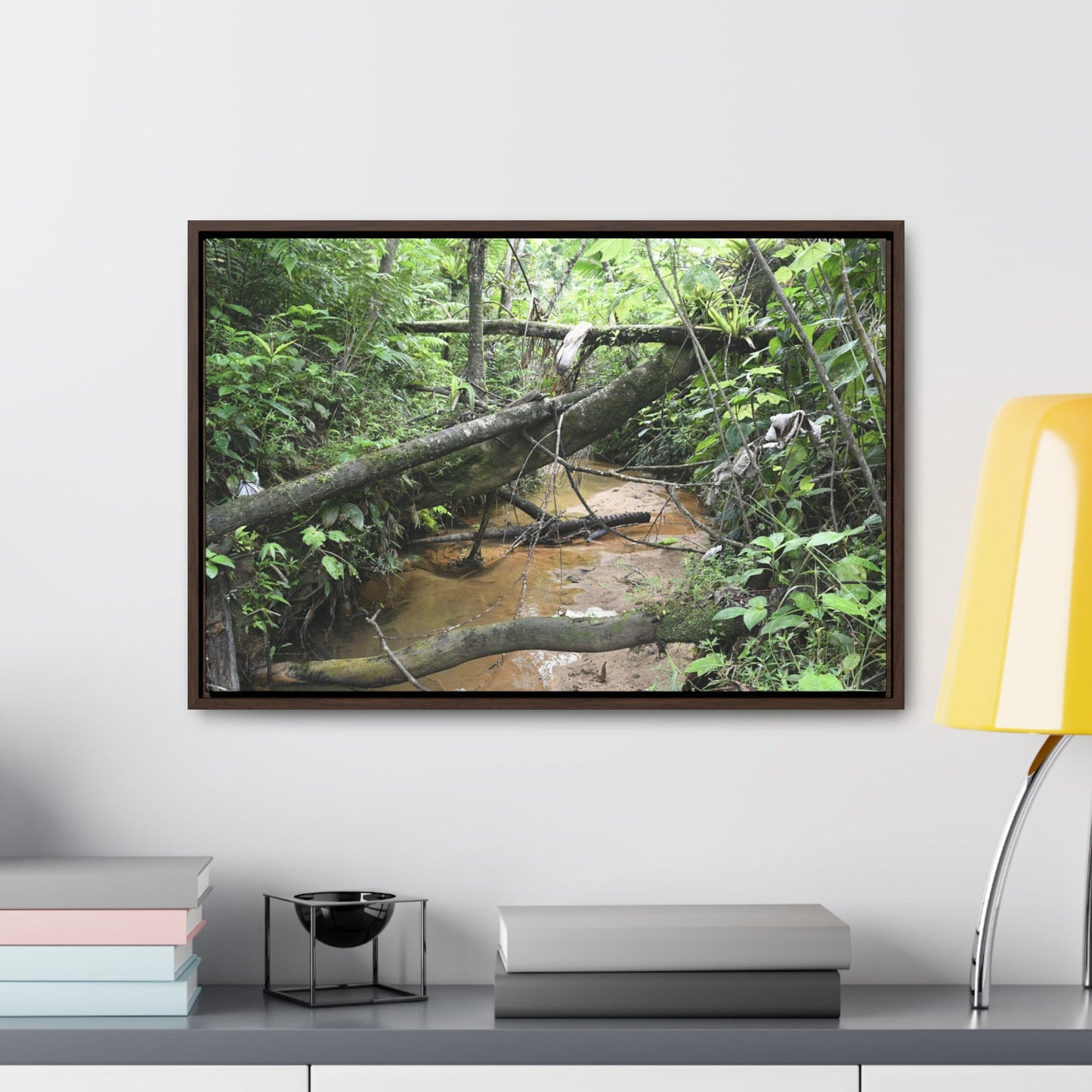 Rainforest Trails & Views - Gallery Canvas Wraps, Horizontal Frame - El Yunque National Forest - Puerto Rico - The pristine upper Rio Sabana river - Green Forest Home