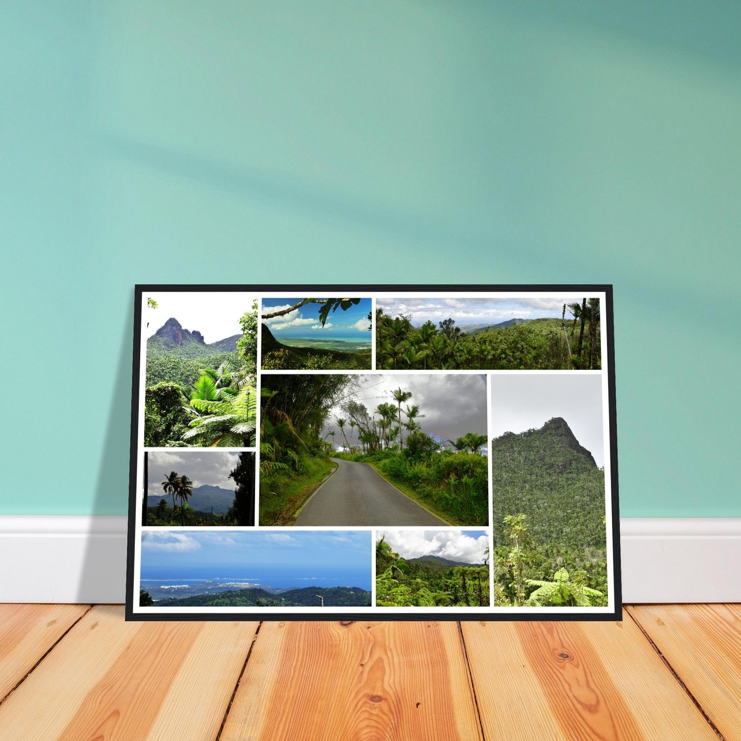 Rainforest Trails & Views - Horizontal Frame - El Yunque National Forest - Puerto Rico -Premium Matte Paper Wooden Framed Poster - 8 high-resolution Nikon Prints - The amazing views of El Yunque - peaks,roads, trail - Green Forest Home