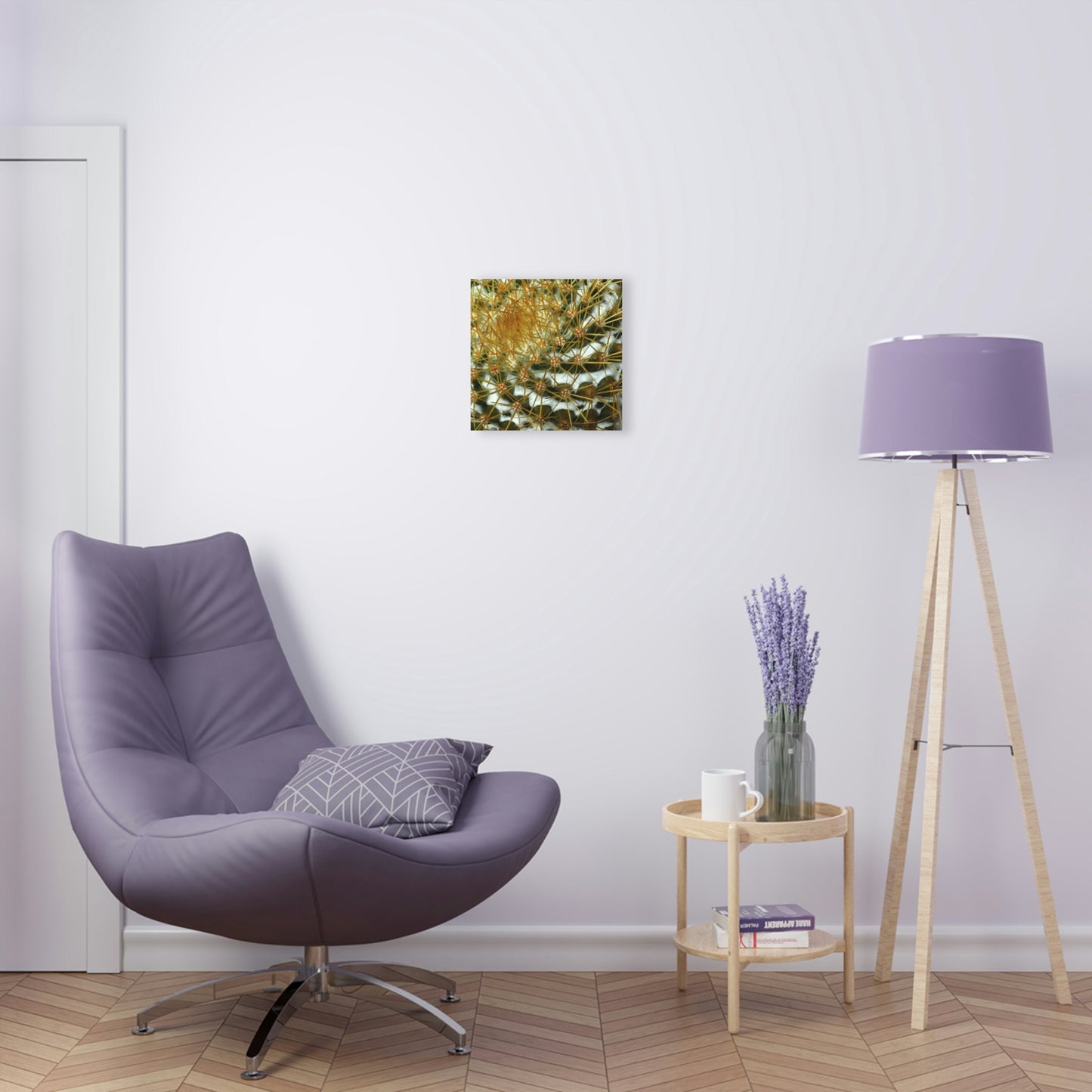 Square Acrylic Prints - US Made - Ideal for a Stunning Home/Office Decor Ideas - Inspirations from Nature - Remote Mona island Cactus Closeup - Green Forest Home