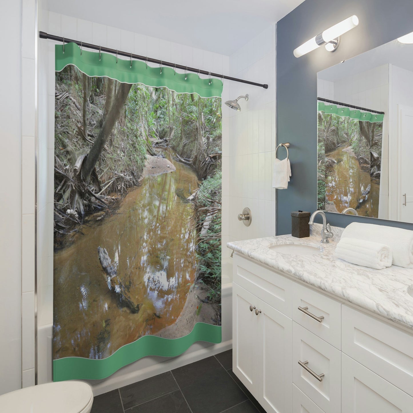 TOP DEAL - Shower Curtains - El Yunque rainforest PR - birth of Espiritu Santo river deep in the forest - before Maria Hur. - Green Forest Home
