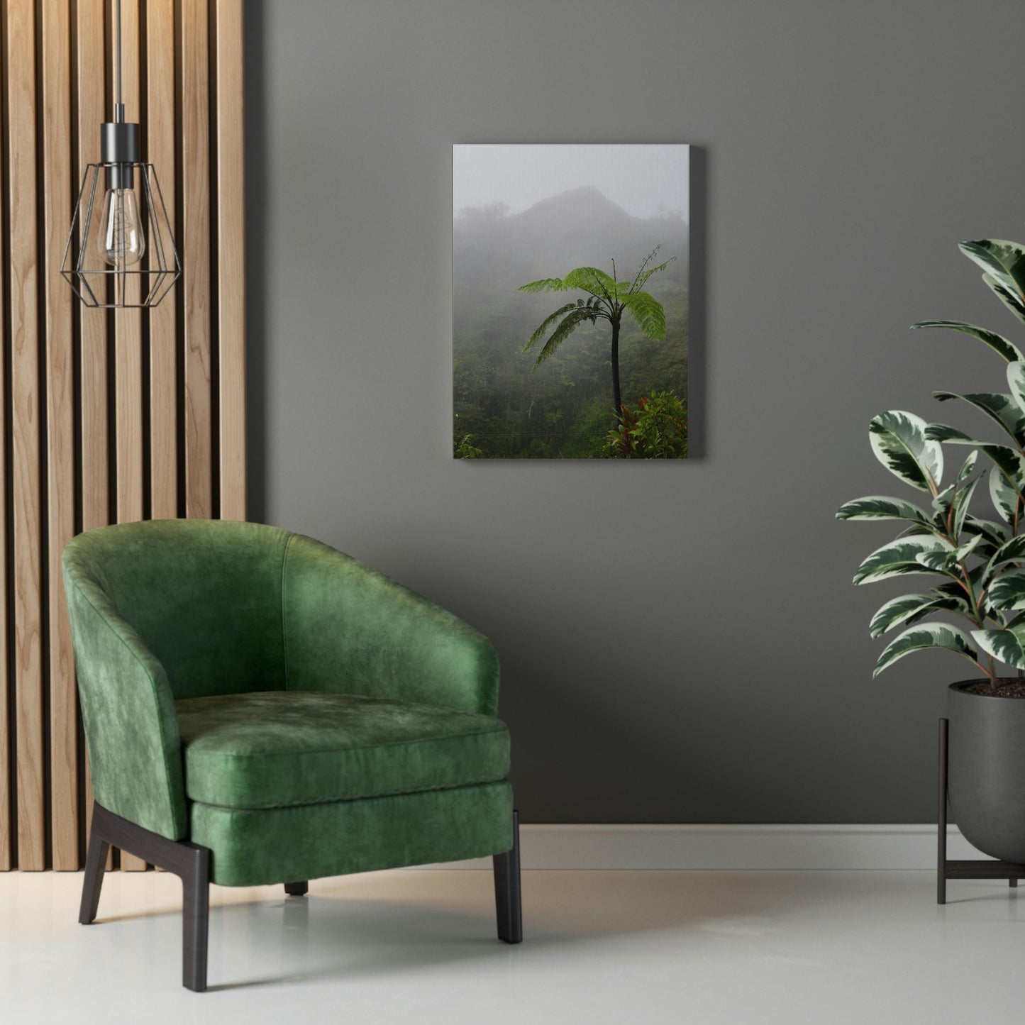 UK Print - Stretched Canvas - The ancient forest preserved in Toro Negro rainforest Puerto Rico - highest land at 4,000 feet altitude - Green Forest Home