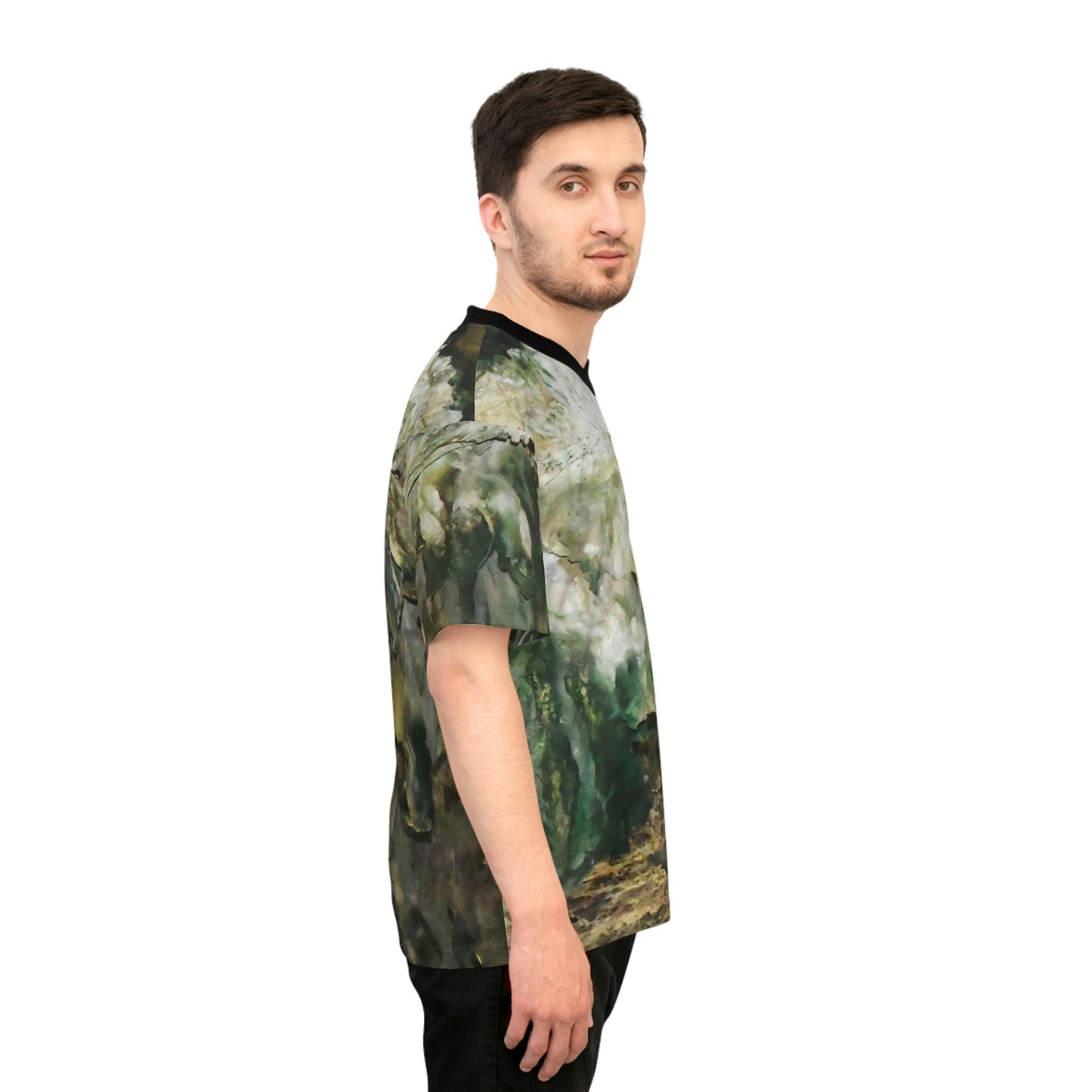 Unisex Football Jersey (AOP) - Caves Interior with Amazing Colors - Mona Island Puerto Rico - Made in China - Green Forest Home
