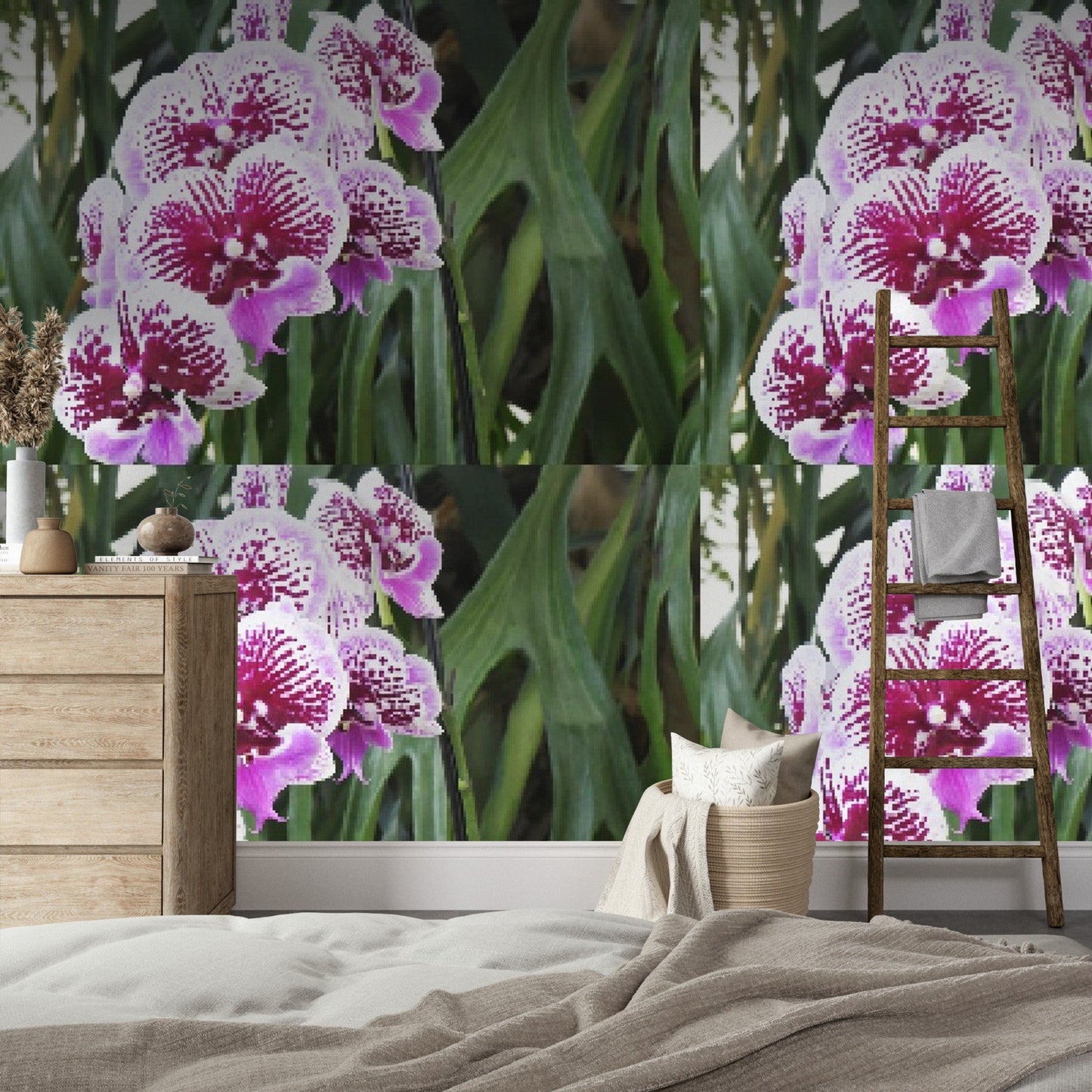 Wallpaper - Awesome tropical Orchids PATTERN in Isabela Puerto Rico - Green Forest Home