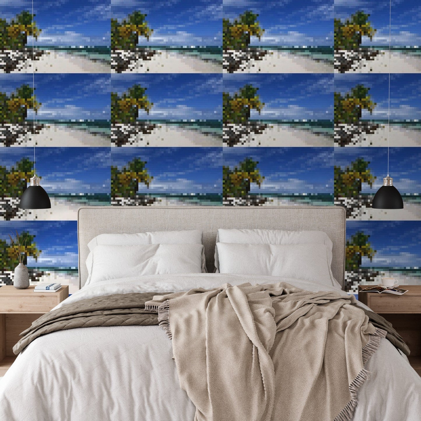 Wallpaper - Remote Mona Island beach Pattern - Puerto Rico - Easy Peel & Stick Multiple Sizes - Green Forest Home