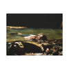 Matte Stretched Canvas Print – Serene River Nymph Photo Wall Art - Explorer Jose rests after a week of explorations