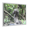 Tropical Vista Matte Canvas Framed Wall Art - Forest explorations - Deep in Sabana River Unusual Tree formations ??? -  El Yunque rainforest PR