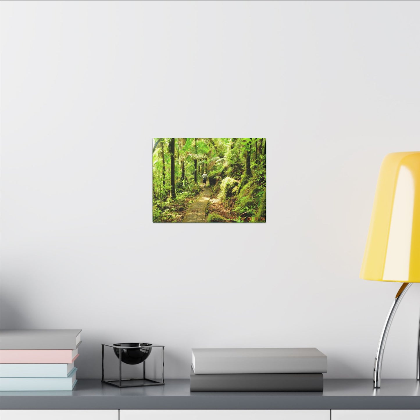 Forest Trail Matte Canvas Print – Lush Green Nature Wall Art - Hiker enjoys the BEAUTY - Mt Britton Trail - El Yunque Rainforest - Puerto Rico