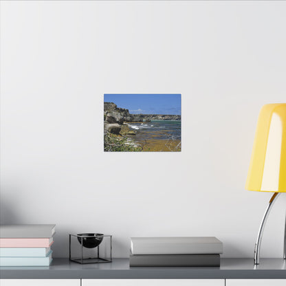 Coastal Cliff Seascape Canvas Print - Mona Island - 40 miles from Puerto Rico - Pristine & isolated