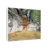 Rust-Tinged Creek Canvas Print — Natural Stream Landscape Wall Art - Tributary with decomposing matter orange color -  Deep forest explorations