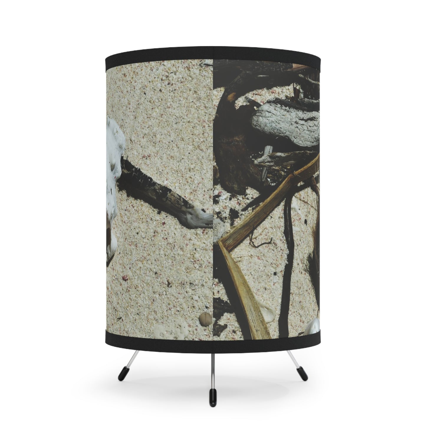 Remote Mona Island - Beach Driftwood Tripod Lamp — High-Res Printed Shade (US/CA Plug) - Nikon