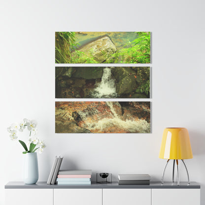 El Yunque La Mina River and water evrywhere - Nikon D850 - Triptych Acrylic Print – Forest Creek Landscape Wall Art