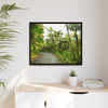 Tropical Vista Matte Canvas Framed Wall Art — Lush Mountain road the PR 191 High forest - El Yunque rainforest PR