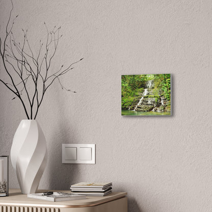 Tropical Waterfall Canvas Wall Art — Lush Jungle Landscape Print