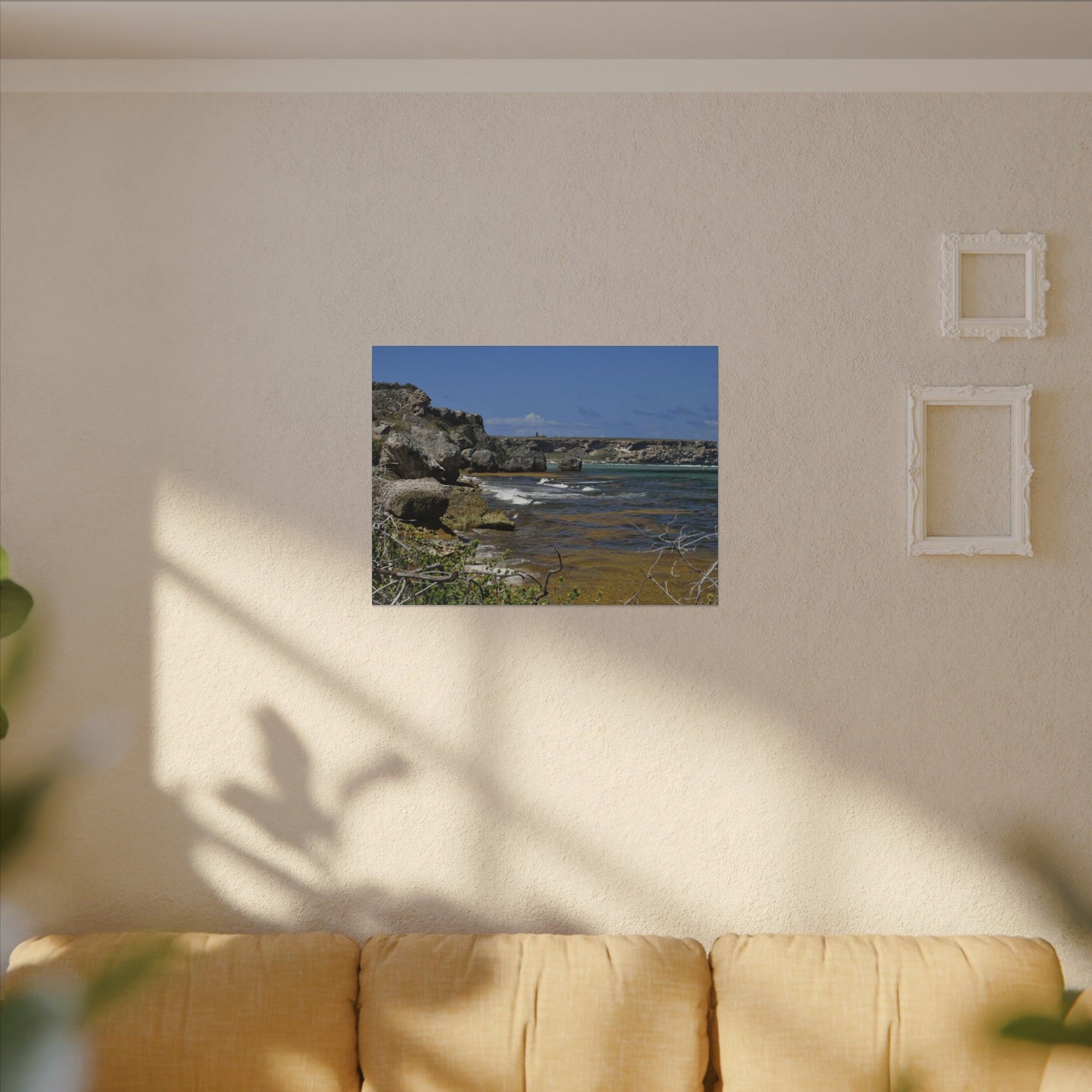 Coastal Cliff Seascape Canvas Print - Mona Island - 40 miles from Puerto Rico - Pristine & isolated
