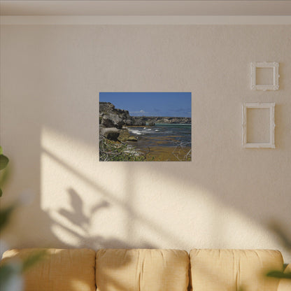 Coastal Cliff Seascape Canvas Print - Mona Island - 40 miles from Puerto Rico - Pristine & isolated