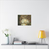 Autumn Leaf Reflection Matte Canvas Wall Art — Nature Forest Stream Print - Yagrumo leaf in middle of many decomposing leafs - Amazing symmetry - Tradewinds trail