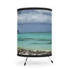 Mona Island Remote Pajaros Beach PR - Tropical Beach Tripod Lamp — Printed Palm Tree Shade, Coastal Home Décor - Nikon