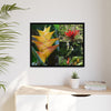 Tropical Vista Matte Canvas Framed Wall Art - Forest explorations - Deep in El Yunque rainforest PR - Mosaic#1 of the Flowers of El Yunque rainforest