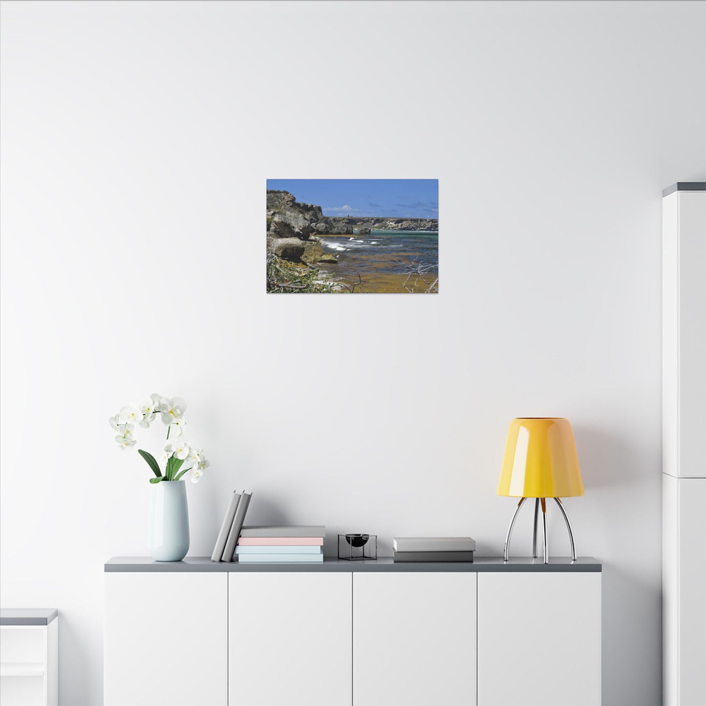 Coastal Cliff Seascape Canvas Print - Mona Island - 40 miles from Puerto Rico - Pristine & isolated
