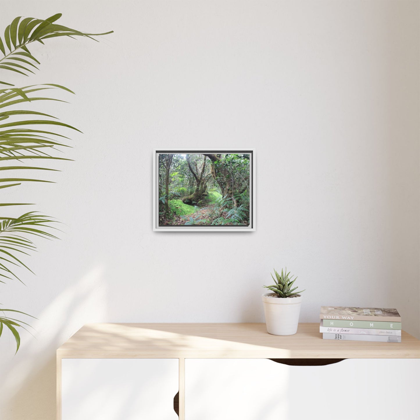 Tropical Vista Matte Canvas Framed Wall Art — Magic section of the remote Tradewinds Trail -  El Yunque rainforest PR