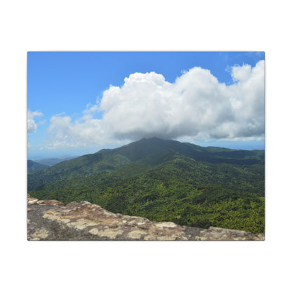 Tropical Mountain Landscape Matte Canvas Print — Stretched Wall Art - Awesome view from Mt Britton Tower & Trail of the East Peak - El Yunque Rainforest - Puerto Rico