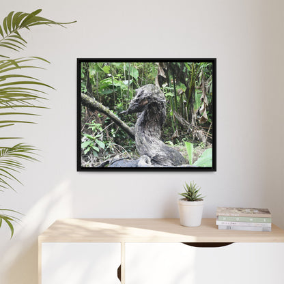 Tropical Vista Matte Canvas Framed Wall Art - Forest explorations - Deep in Sabana River Unusual Tree formations ??? -  El Yunque rainforest PR
