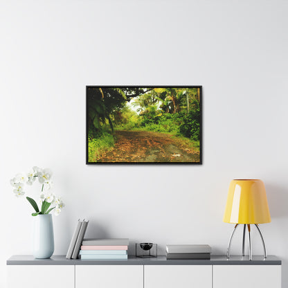 Rainforest Trails & Views - Gallery Canvas Wraps, Horizontal Frame - El Yunque National Forest - Puerto Rico - PR 191 Closed road - paint effect - Green Forest Home