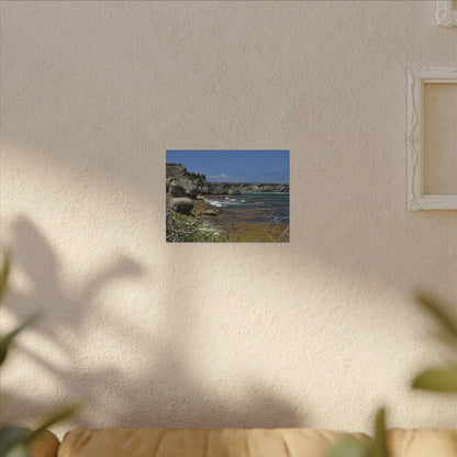 Coastal Cliff Seascape Canvas Print - Mona Island - 40 miles from Puerto Rico - Pristine & isolated