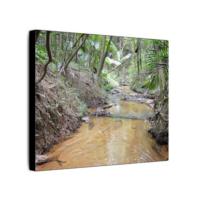 Matte Canvas Print — Tropical Forest Creek Wall Art (Stretched) - El Yunque Rainforest - Puerto Rico - Deep forest explorations