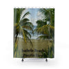 ISABELA BEACH - PUERTO RICO - Tropical Palm Beach Shower Curtain — Coastal Bathroom Decor - Nikon image