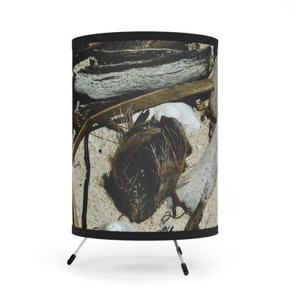 Remote Mona Island - Beach Driftwood Tripod Lamp — High-Res Printed Shade (US/CA Plug) - Nikon
