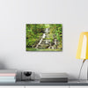 Tropical Waterfall Canvas Wall Art — Lush Jungle Landscape Print