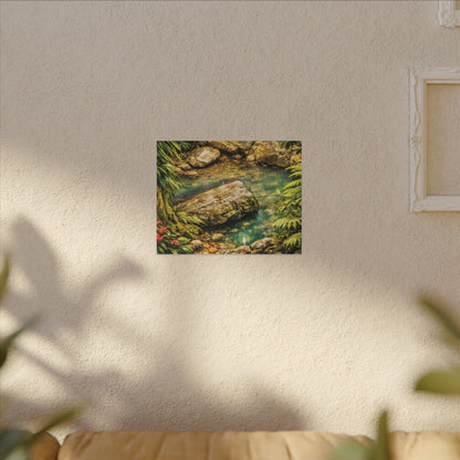 Tropical Forest Stream Matte Canvas Wall Art — Stretched Nature Landscape Print