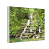 Tropical Waterfall Canvas Wall Art — Lush Jungle Landscape Print