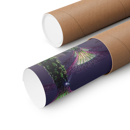 Premium Matte Vertical Posters US MADE - Super Trees Night Scene at Singapore Gardens by the Bay.