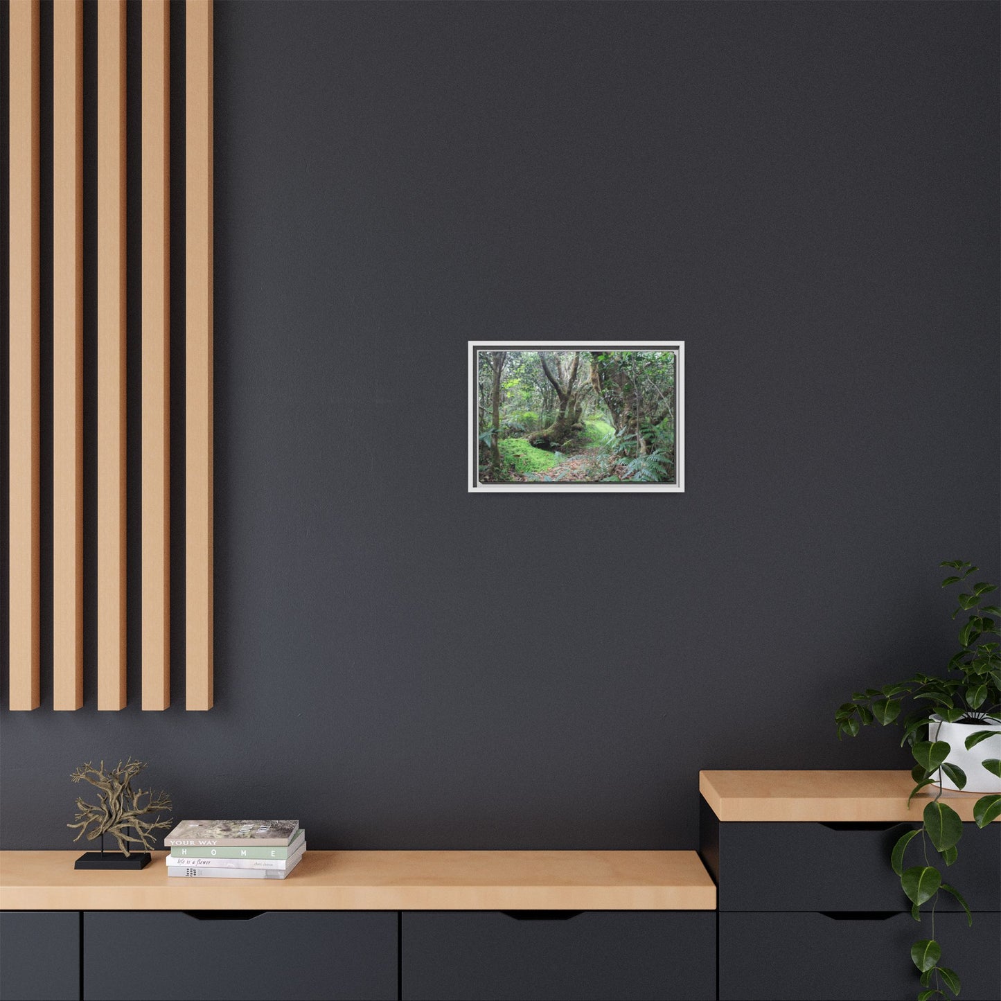Tropical Vista Matte Canvas Framed Wall Art — Magic section of the remote Tradewinds Trail -  El Yunque rainforest PR