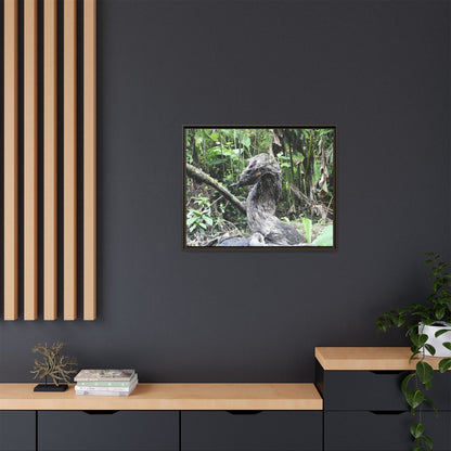 Tropical Vista Matte Canvas Framed Wall Art - Forest explorations - Deep in Sabana River Unusual Tree formations ??? -  El Yunque rainforest PR